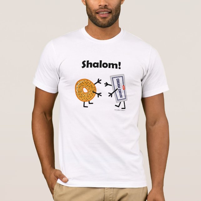 Bagel & Cream Cheese - Shalom! T-Shirt (Front)