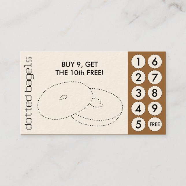 bagel cut out punch cards (Front)