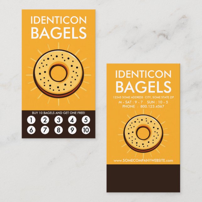 Bagel Loyalty Punch Card (Front/Back)