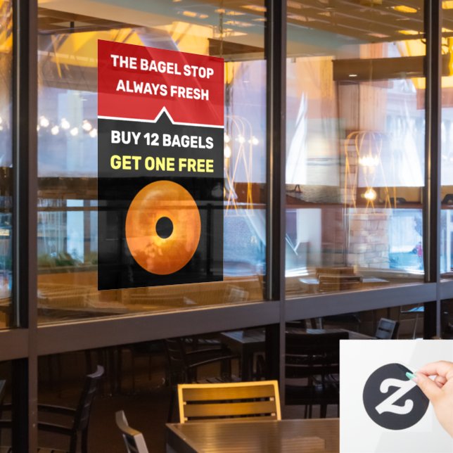 Bagel Shop Promotional Window Cling Template (Restaurant Window)