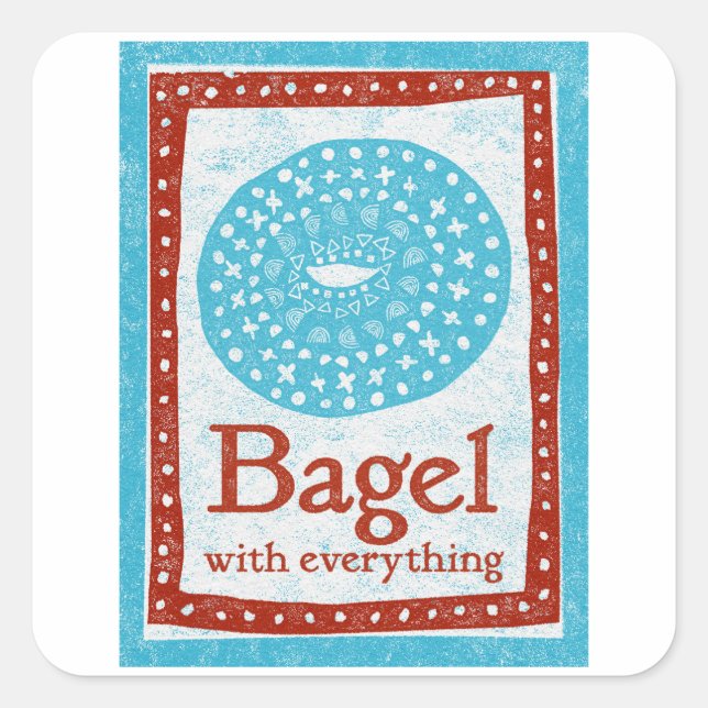 Bagel Stickers - Fun Blue Red Food (Front)