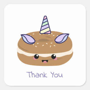 Bagel Unicorn Bagel Buddies Square Sticker