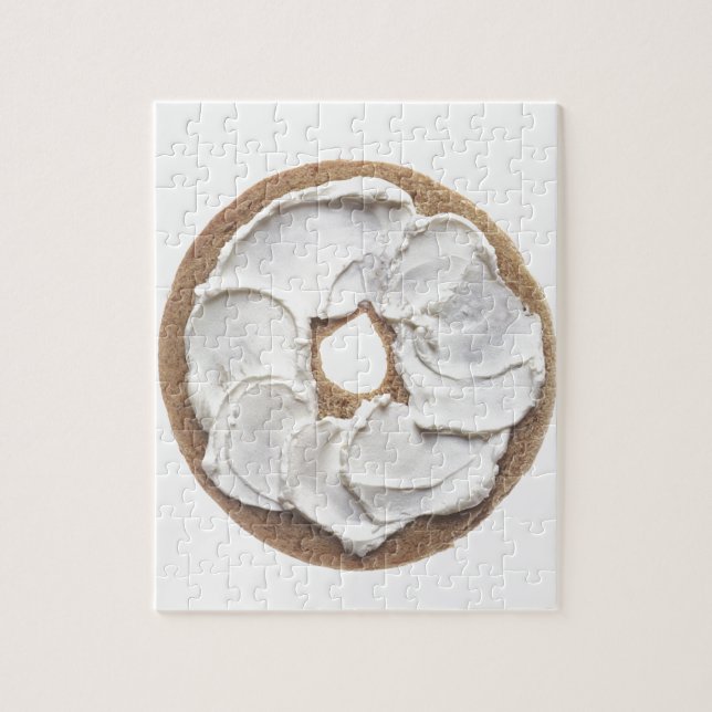 Bagel with Cream Cheese Jigsaw Puzzle (Vertical)