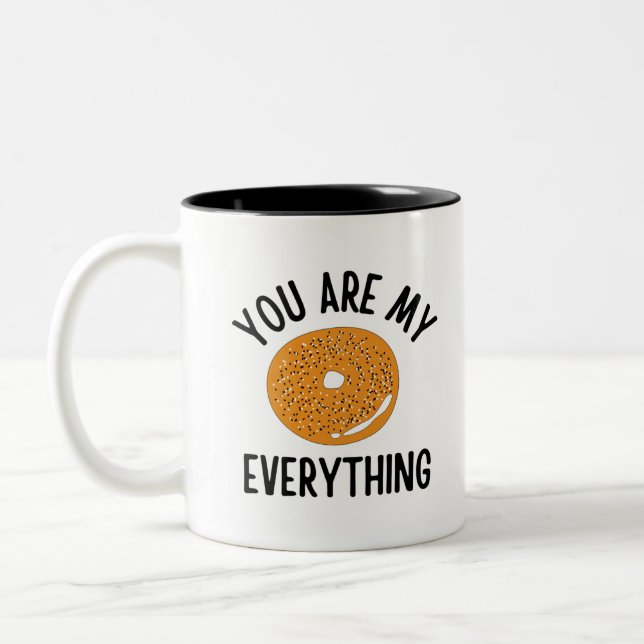 Bagel You  Are My Everything Funny Two-Tone Coffee Mug (Left)