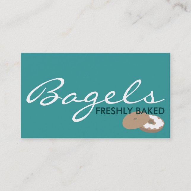 BAGELS freshly baked. (colour customisable) Business Card (Front)