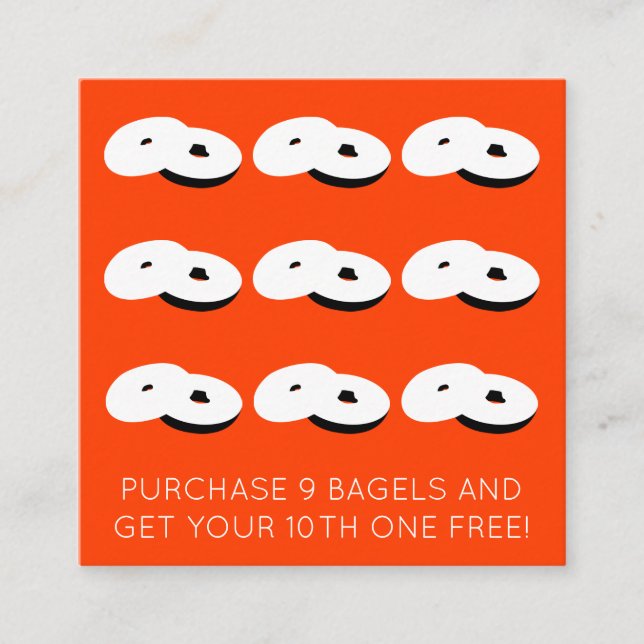 bagels loyalty stamp colour customisable card (Front)