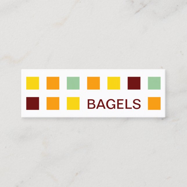 BAGELS mod squares Mini Business Card (Front)