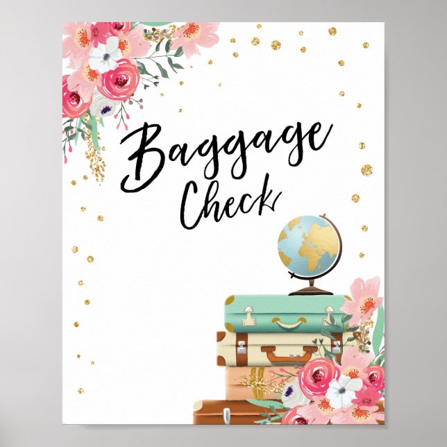 Baggage Check Sign Travel shower Miss to Mrs Favou (Front)