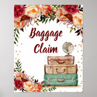Baggage Claim Sign Travel Bridal Shower Poster