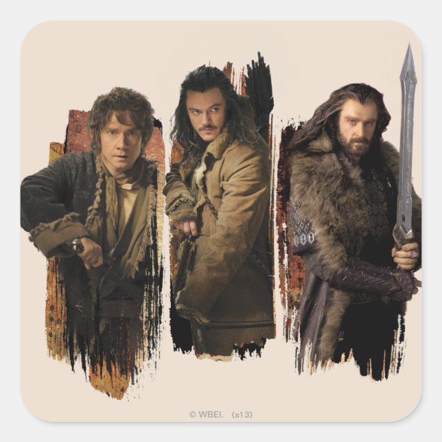 BAGGINS™, BARD THE BOWMAN™, & THORIN OAKENSHIELD™ SQUARE STICKER (Front)