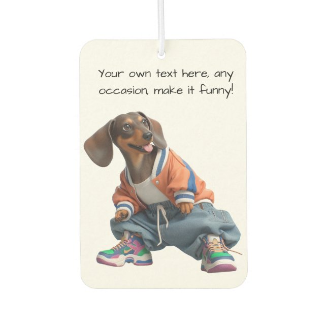 Baggy Clothes Dachshund Car Air Freshener (Front)