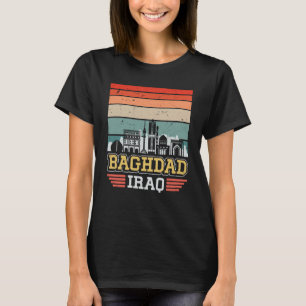 Baghdad Iraq Retro Vintage Sunset Skyline Baghdad T-Shirt