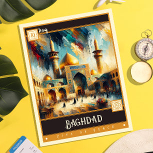 Baghdad, Iraq Vintage Painting Postcard