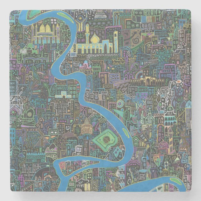 Baghdad Nights  - Marble Stone Coaster (Front)