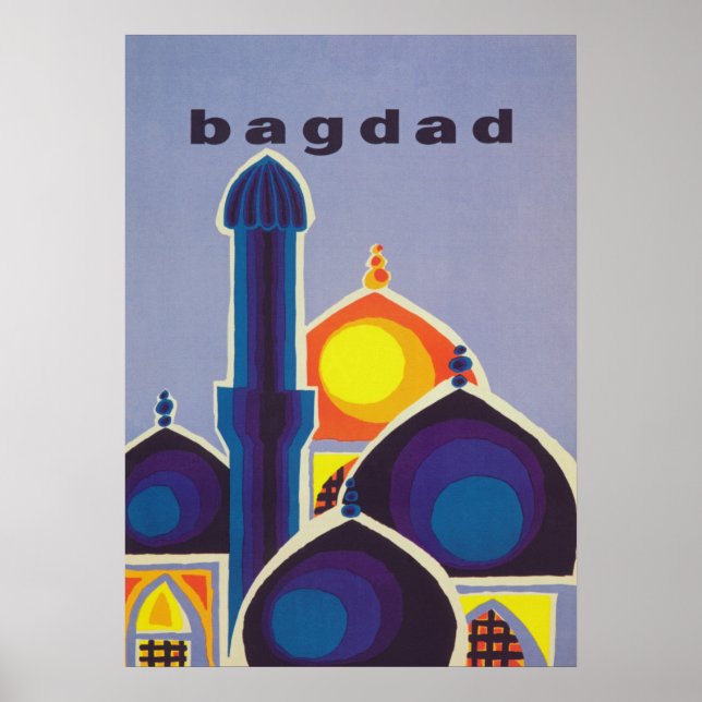 Baghdad Retro Vintage Travel Poster (Front)