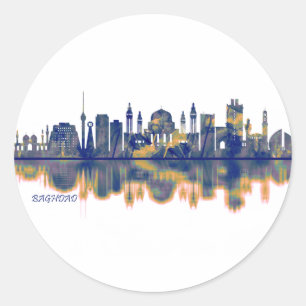 Baghdad Skyline Classic Round Sticker