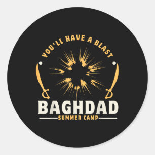 Baghdad Summer Camp Usa Veterans Iraq War Military Classic Round Sticker