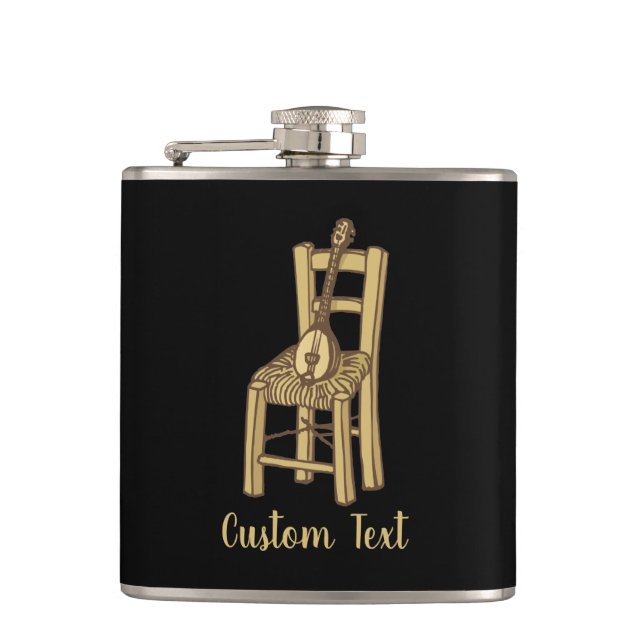 Baglama on Chair Hip Flask (Front)