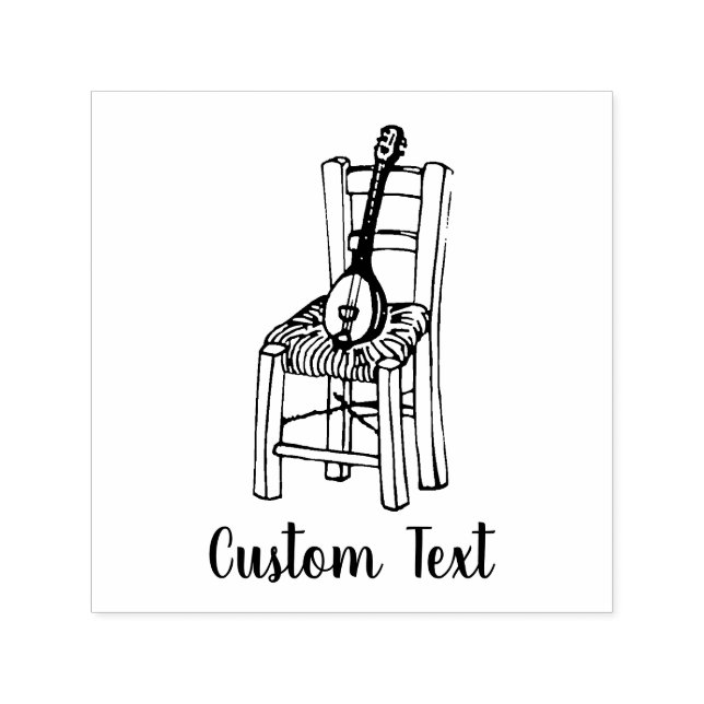 Baglama on Chair Self-inking Stamp (Design)