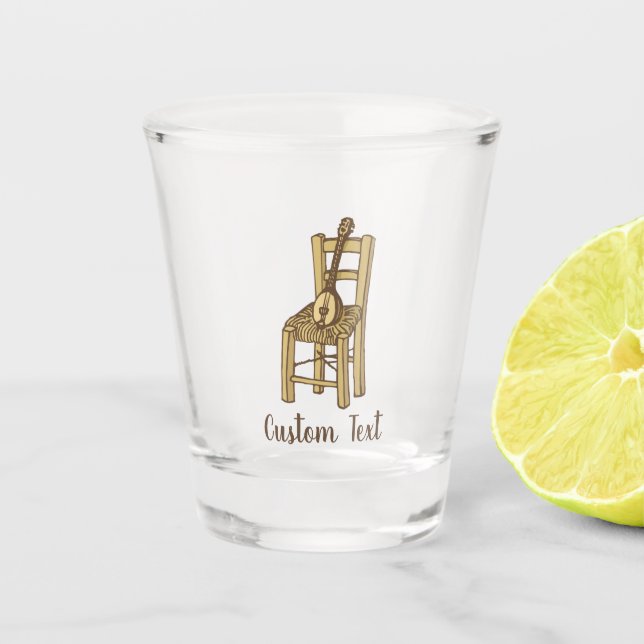 Baglama on Chair Shot Glass (Front)