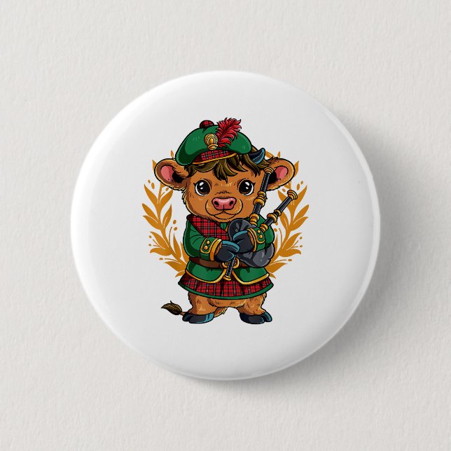 Bagpipe Bagpipes  6 Cm Round Badge (Front)