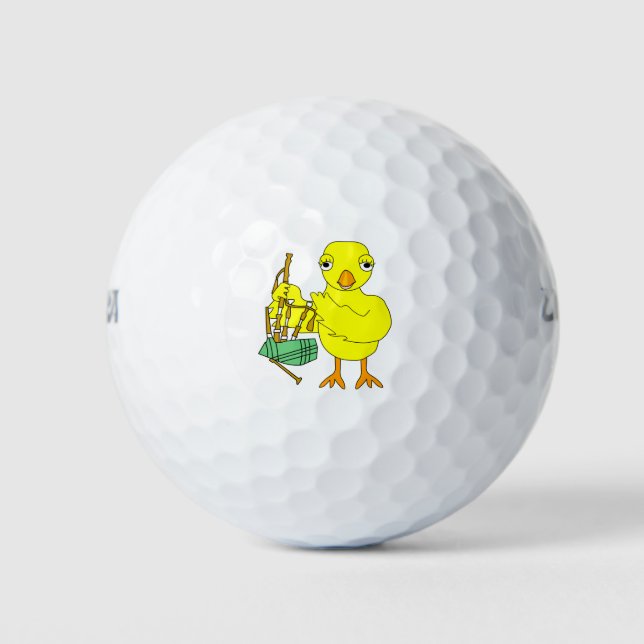 Bagpipe Chick Golf Balls (Front)