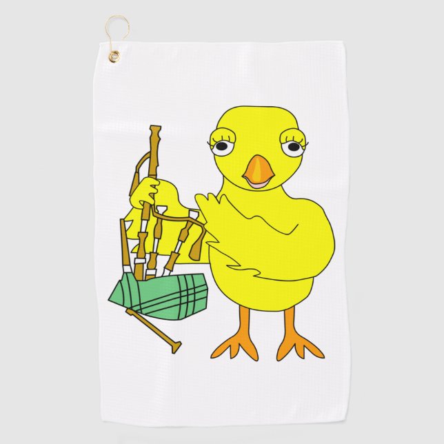 Bagpipe Chick Golf Towel (Front)