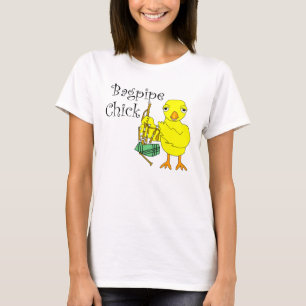 Bagpipe Chick Text T-Shirt
