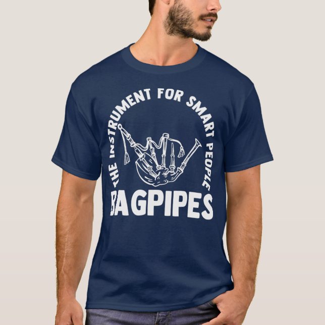 Bagpipe I Music Musician Instrument Tartan T-Shirt (Front)