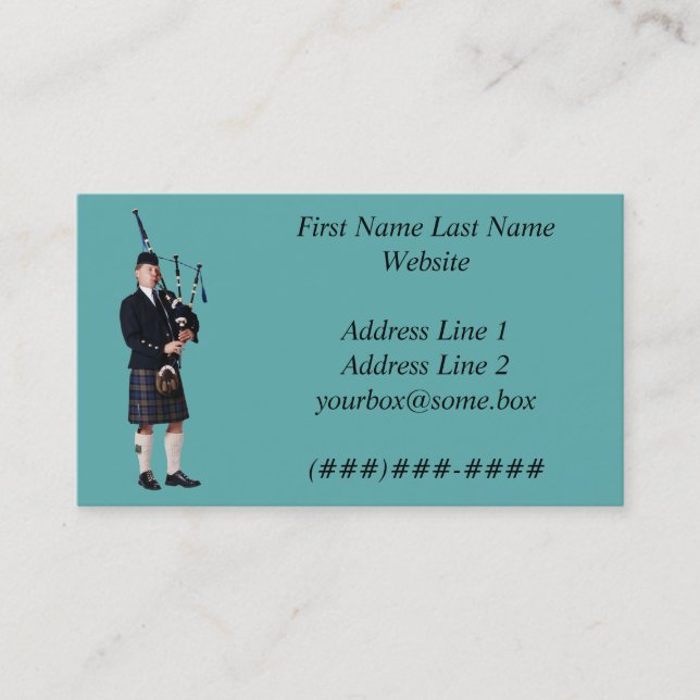 Bagpipe Musician Business Card (Front)