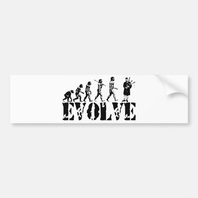 Bagpipe Pipers Bagpiper Musical Evolution Art Bumper Sticker (Front)