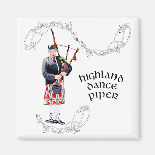 Bagpipe Player in Red Kilt Magnet