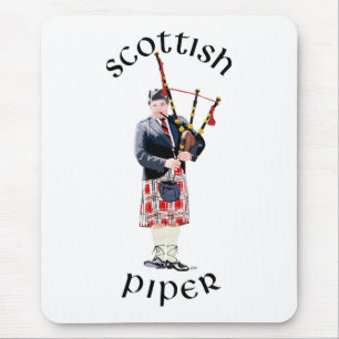 Bagpipe Player in Red Kilt Mouse Pad