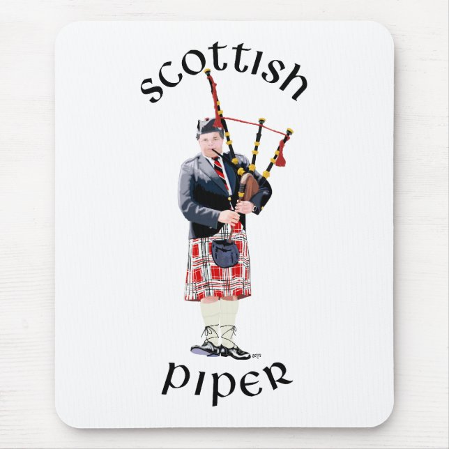 Bagpipe Player in Red Kilt Mouse Pad (Front)