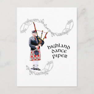Bagpipe Player in Red Kilt Postcard