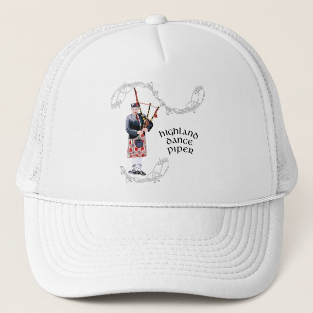 Bagpipe Player in Red Kilt Trucker Hat (Front)
