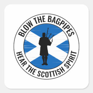 Bagpipe Player Musical Bagpiper Scottish Funny Square Sticker