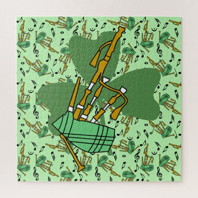 Bagpipe Shamrock Jigsaw Puzzle (Vertical)