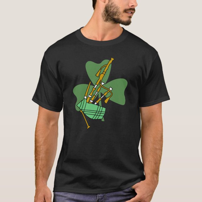 Bagpipe Shamrock T-Shirt (Front)