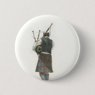 Bagpiper 6 Cm Round Badge