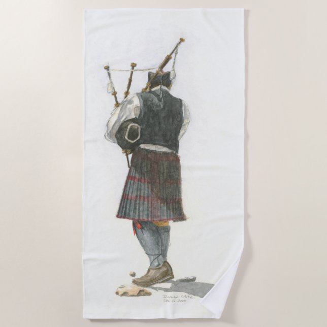 Bagpiper Beach Towel (Front)