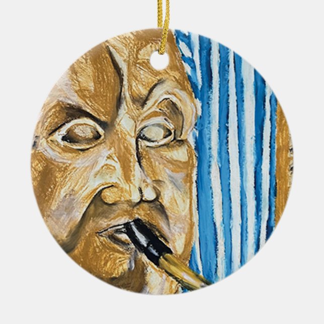 Bagpiper Ceramic Ornament (Front)