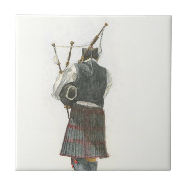 Bagpiper Ceramic Tile (Front)