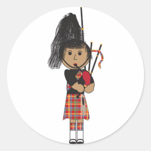 Bagpiper Classic Round Sticker