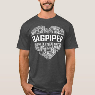 Bagpiper Heart T-Shirt