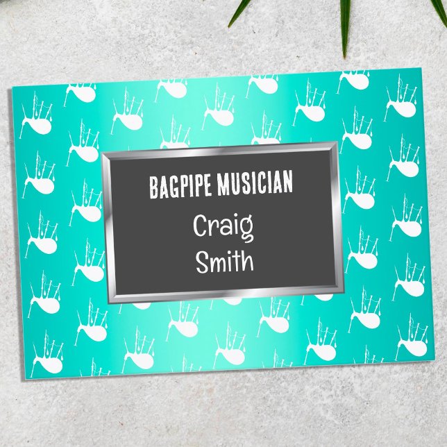 Bagpiper Musician Business Card (Bagpiper Musician Cards)