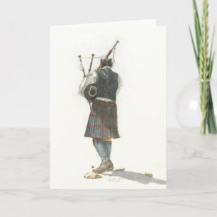 Bagpiper on Beach Card