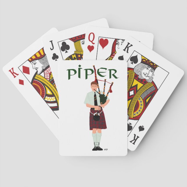 Bagpiper - Red Kilt Playing Cards (Back)