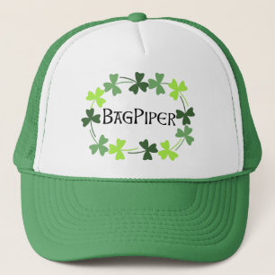 Bagpiper Shamrock Oval Trucker Hat