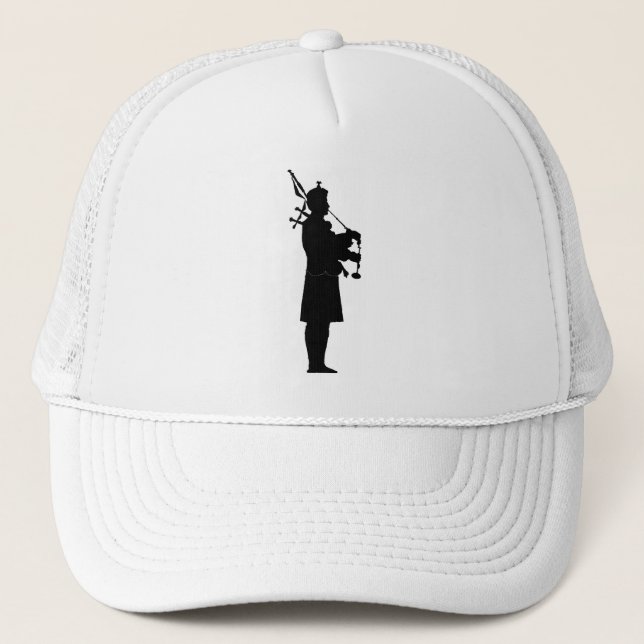 Bagpiper Silhouette Trucker Hat (Front)